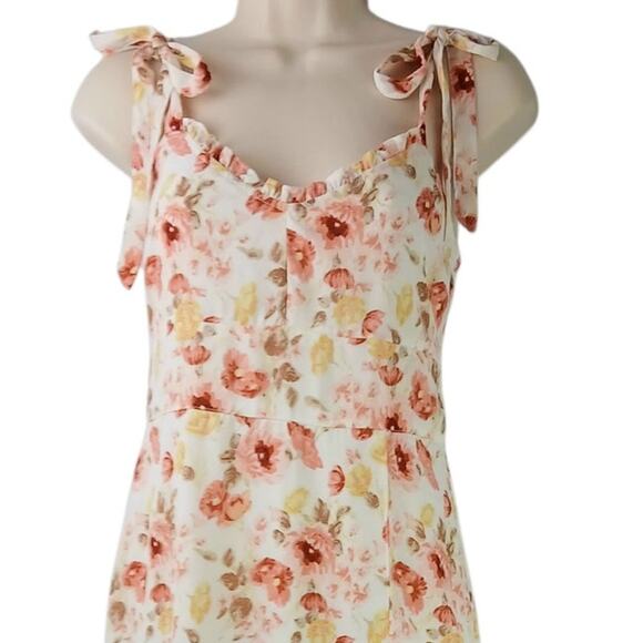 Abercrombie & Fitch SZ XS Floral Tie Strap Slit Midi Sundress NWT - Picture 3 of 7